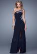 Picture of: Long One Shoulder Prom Dress with Iridescent Stones in Black, Style: 21026, Detail Picture 1