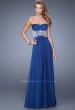 Picture of: Glamorous Prom Dress with Beaded Metallic Embroidery in Blue, Style: 21040, Main Picture