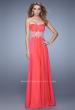 Picture of: Glamorous Prom Dress with Beaded Metallic Embroidery in Pink, Style: 21040, Detail Picture 2