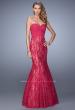 Picture of: Lace Mermaid Gown with Twisted Knot Detail in Red, Style: 21046, Detail Picture 1