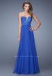 Picture of: Charming Chiffon Dress with Sheer Sides and Stones in Blue, Style: 21054, Main Picture