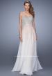 Picture of: Long Ombre Chiffon Dress with Beading and Belt in Pink, Style: 21074, Detail Picture 2