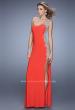 Picture of: One Shoulder Prom Gown with Metallic Embroidery in Red, Style: 21076, Detail Picture 1