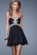 Picture of: Fun Cocktail Dress with Tiered Skirt and Ruched Bodice in Black, Style: 21081, Main Picture