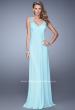 Picture of: Embellished Long Prom Gown with Ruched Bodice in Aqua, Style: 21084, Detail Picture 1