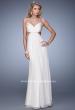 Picture of: Long Halter Prom Dress with Cut Outs and Open Back in White, Style: 21090, Detail Picture 2
