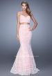 Picture of: Lace Two Piece Prom Dress with Mermaid Skirt in Pink, Style: 21096, Detail Picture 1