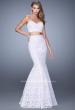 Picture of: Lace Two Piece Prom Dress with Mermaid Skirt in White, Style: 21096, Detail Picture 2
