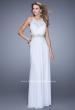 Picture of: Elegant Embroidered Long Gown with Sheer Overlay in White, Style: 21101, Detail Picture 4