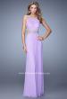 Picture of: Elegant Embroidered Long Gown with Sheer Overlay in Purple, Style: 21101, Detail Picture 5