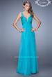 Picture of: Plunging Neck Prom Dress with Sheer :Lace Straps in Aqua, Style: 21102, Main Picture