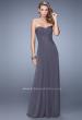 Picture of: Graceful Long Prom Dress with Crisscross Gathered Bodice in Gray, Style: 21103, Detail Picture 1