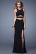 Picture of: Striking Jersey Long Gown with Racer Back and Cut Outs in Black, Style: 21106, Detail Picture 1