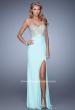 Picture of: Metallic Embroidered Prom Dress with Sheer Back in Mint, Style: 21113, Detail Picture 1