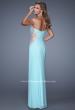 Picture of: Glam Prom Dress with Sheer Cut Outs and Embroidery in Mint, Style: 21115, Back Picture