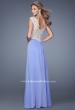 Picture of: Chiffon Prom Gown with Knot Detail and Sheer Accents in Purple, Style: 21116, Back Picture