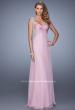 Picture of: Chiffon Prom Gown with Knot Detail and Sheer Accents in Pink, Style: 21116, Detail Picture 2