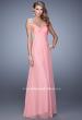 Picture of: Chiffon Prom Gown with Knot Detail and Sheer Accents in Coral, Style: 21116, Detail Picture 3