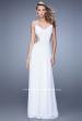 Picture of: Crisscross Gathered Bodice Prom Dress with Beaded Straps in White, Style: 21123, Detail Picture 4