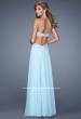 Picture of: Pretty Chiffon Prom Dress with Pearls and Rhinestones in Mint, Style: 21128, Back Picture