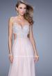 Picture of: Pretty Chiffon Prom Dress with Pearls and Rhinestones in Pink, Style: 21128, Detail Picture 3