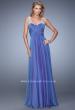 Picture of: Long Chiffon Prom Gown with Sheer Embroidered Straps in Purple, Style: 21130, Detail Picture 2