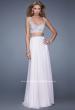 Picture of: Beaded Top Ling Two Piece Prom Dress with Beaded Waist in White, Style: 21135, Main Picture