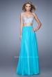 Picture of: Beaded Top Ling Two Piece Prom Dress with Beaded Waist in Aqua, Style: 21135, Detail Picture 1