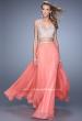 Picture of: Beaded Top Ling Two Piece Prom Dress with Beaded Waist in Coral, Style: 21135, Detail Picture 3