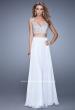 Picture of: Beaded Top Ling Two Piece Prom Dress with Beaded Waist in White, Style: 21135, Detail Picture 6