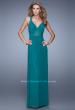 Picture of: Simple Long Jersey Prom Dress with Crisscross Straps in Teal, Style: 21143, Detail Picture 1