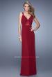 Picture of: Simple Long Jersey Prom Dress with Crisscross Straps in Red, Style: 21143, Detail Picture 2