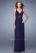 Picture of: Simple Long Jersey Prom Dress with Crisscross Straps in Plum, Style: 21143, Detail Picture 3