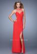 Picture of: Long Prom Gown with Ruched Bodice and Open Back in Red, Style: 21144, Detail Picture 3