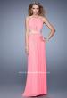 Picture of: Modern Jersey Prom Dress with High Neck and Gathering in Pink, Style: 21145, Detail Picture 1