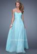 Picture of: Long Chiffon Gown with Know Detail and Sequin Underlay in Mint, Style: 21148, Main Picture
