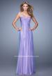 Picture of: Long Chiffon Gown with Know Detail and Sequin Underlay in Purple, Style: 21148, Detail Picture 2
