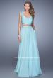 Picture of: Long Two Piece Prom Dress with Iridescent Straps in Mint, Style: 21152, Detail Picture 1