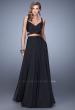 Picture of: Long Two Piece Prom Dress with Iridescent Straps in Black, Style: 21152, Detail Picture 4