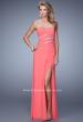 Picture of: Long Jersey Dress with Embellished Sheer Cut Outs in Coral, Style: 21157, Main Picture