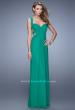 Picture of: Long Gathered Bodice Prom Dress with Cut Out Straps in Green, Style: 21160, Detail Picture 1