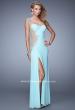 Picture of: One Shoulder Long Prom Dress with Beaded Embroidery in Mint, Style: 21164, Main Picture