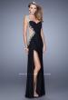Picture of: One Shoulder Long Prom Dress with Beaded Embroidery in Black, Style: 21164, Detail Picture 1