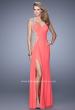Picture of: One Shoulder Long Prom Dress with Beaded Embroidery in Coral, Style: 21164, Detail Picture 2