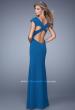 Picture of: Cap Sleeve Prom Dress with V Neck and Crisscross Straps in Blue, Style: 21169, Back Picture