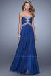 Picture of: Ruched Bodice Prom Dress with Sweetheart Neckline in Navy, Style: 21173, Detail Picture 4