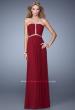 Picture of: Sheer Back Jersey Prom Dress with Rhinestones in Red, Style: 21185, Main Picture