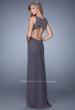 Picture of: High Scoop Neckline Prom Dress with Diamond Back in Gray, Style: 21187, Back Picture