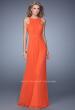 Picture of: High Scoop Neckline Prom Dress with Diamond Back in Orange, Style: 21187, Detail Picture 1