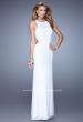 Picture of: High Scoop Neckline Prom Dress with Diamond Back in White, Style: 21187, Detail Picture 4
